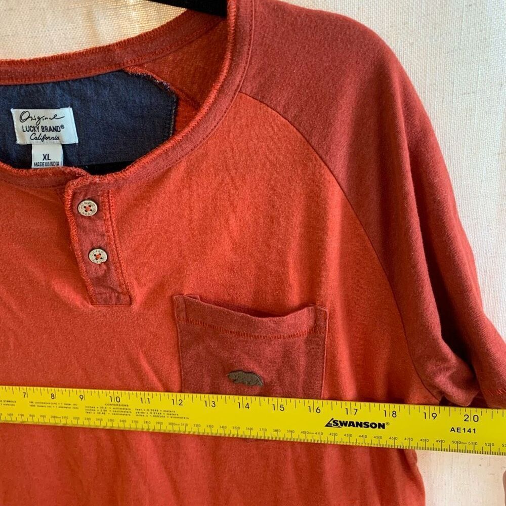 Lucky Brand Youth Boys Size XL Orange Button Down Short Sleeve T-Shirt - Picture 7 of 10